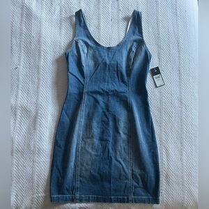 NWT Guess Light Wash Denim Bodycon Dress